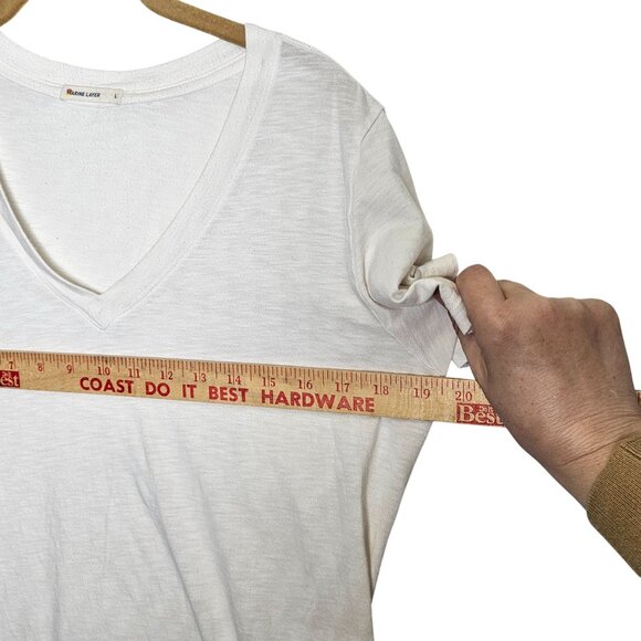 Marine Layer Womens White V-Neck T-Shirt Made In California Supima Cotton Staple - Picture 8 of 9